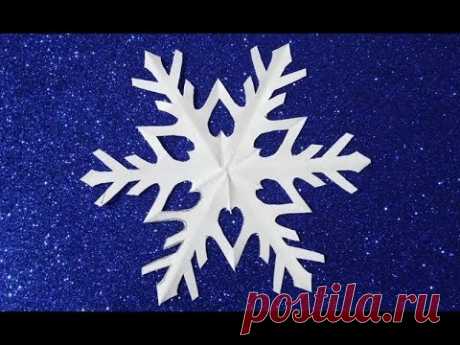DIY Вырезать Красивые Снежинка из Бумаги Просто. Как Красиво Сделать Снежинку Быстро Новый год