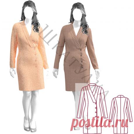 Выкройка платья-жакета WD051219 | Шкатулка