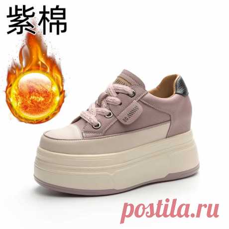 Fujin/9 см; Женская обувь из натуральной коровьей замши; Вулканизированная обувь на платформе; Обувь на танкетке; Обувь для катания на коньках; Брендовая Повседневная устойчивая обувь на высоком каблуке | AliExpress