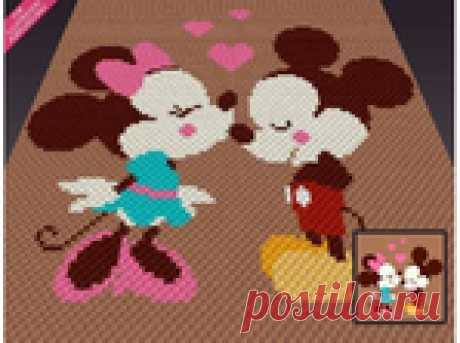 Покрывало Микки и Минни. Автор - Two Magic Pixels