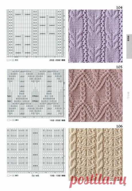 Узоров много не бывает. Схемы спицами(ч.3). | Волшебный клубочек! | Яндекс Дзен