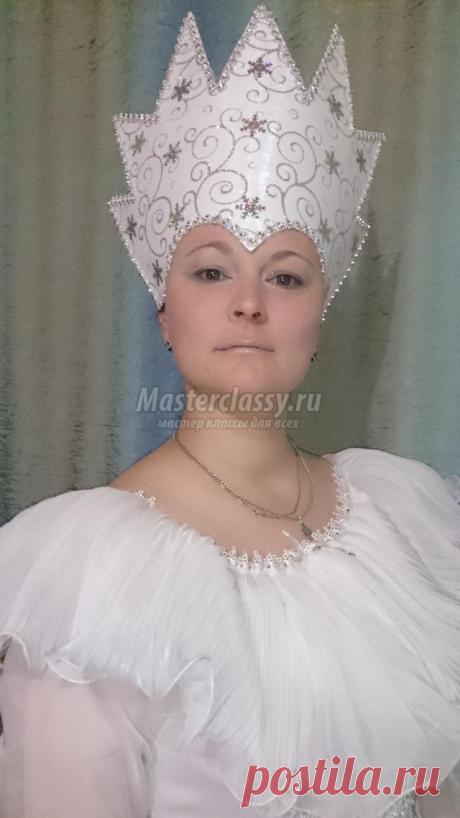 Корона для Снежной королевы из ткани. Мастер-класс