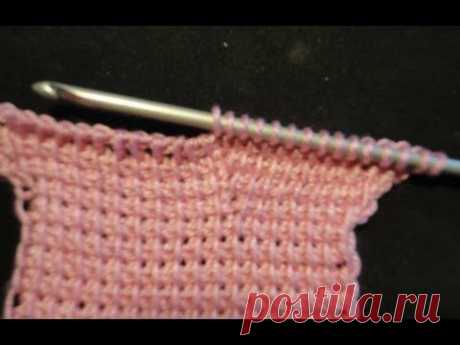 Тунисское вязание Прибавление петель Tunisian crochet Adding loops - YouTube