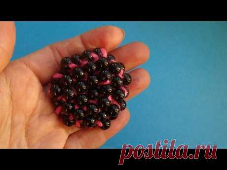 Вязание с бисером по кругу   How to crochet with beads 28