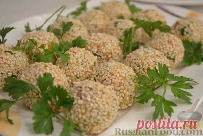 Рецепт: Закусочные шарики с печенью трески