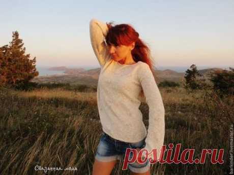 Вязаная кофточка &quot;Моно&quot; - бежевый,кофточка,Кофточка вязаная,кофта,кофта вязаная