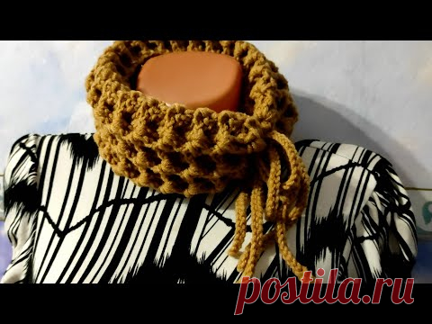 ШАРФ узором 3Д, объемный крючком. - YouTube