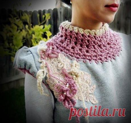 Идеи комбинирования. Вязание + ткань | Умелые ручки