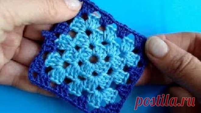 Вязание крючком - Урок 204- Квадрат 10 - Crochet square