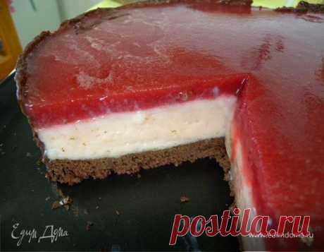 Milk cake "У меня есть сердце... ". Ингредиенты: зефир, клубника, шоколад черный горький | Официальный сайт кулинарных рецептов Юлии Высоцкой