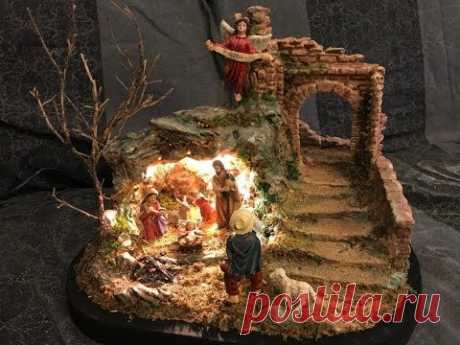 presepe con scarti di polistirolo e gesso