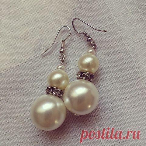 Нежные и очень красивые серьги под жемчуг
Ручная работа