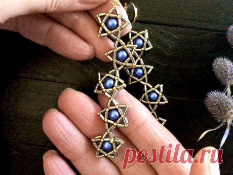 Мастер-класс : Создаем серьги из бисера и жемчуга Swarovski!