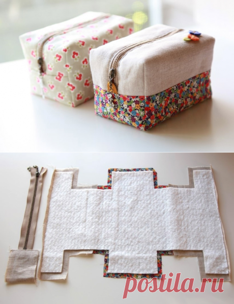 Block Zipper Pouch Tutorial ~