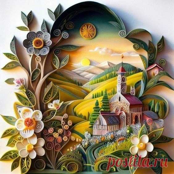 Картины в технике квилинга Картины в технике квилингаОни вдохновят вас своей красотой обратить внимание на этот вид творчества.