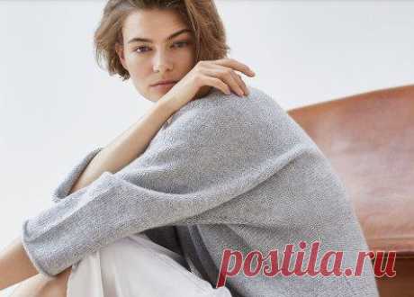 Кофта-кимоно от Lana Grossa — классика из Европы | Тепло о вязании Пульс Mail.ru Прямой классический кардиган, выполненный лицевой гладью