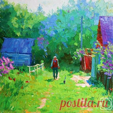 Дачные этюды в мзумрудных тонах. Рудник Михаил Маркович.