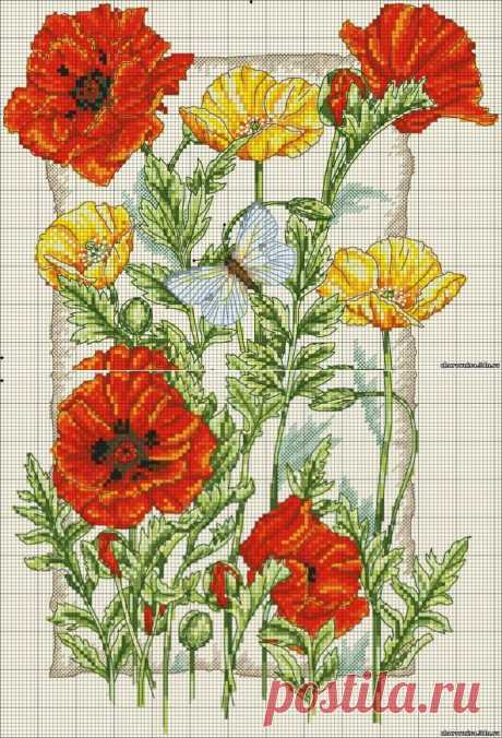 Схемы вышивки. Бабочки