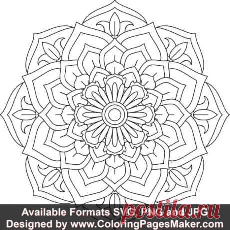 SVG Mandala Art #123 &amp;#8211; ColoringPagesMaker