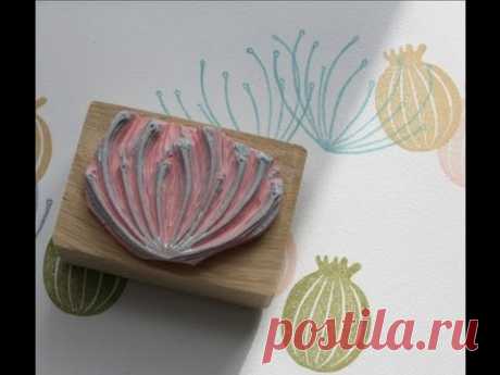 (11) Carve a Cow Parsley Rubber Stamp - YouTube