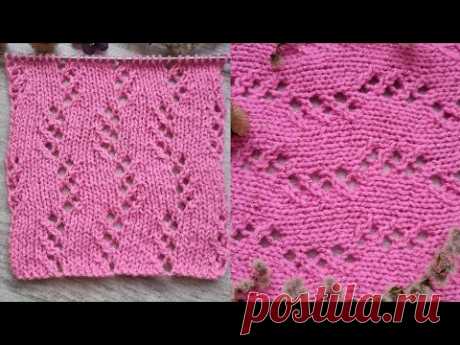 Базовый узор с романтичным ажуром❤️🧶knitting pattern,  bunana.