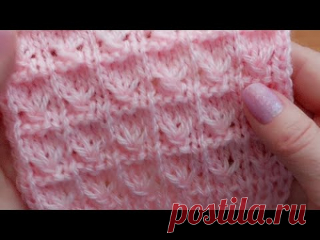 Несложный 👍 узор спицами для детской кофточки, свитера, туники.