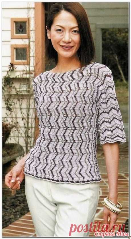 Цельно кроенный пуловер связанный от рукава. Спицы. - ВЯЗАНАЯ МОДА+ ДЛЯ НЕМОДЕЛЬНЫХ ДАМ - Страна Мам