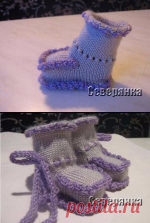 Мастер-класс вязания на машине. Вязаные на машине пинетки