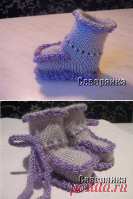 Мастер-класс вязания на машине. Вязаные на машине пинетки