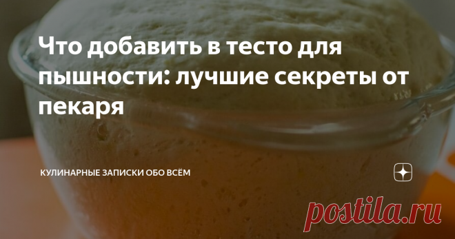Что добавить в тесто для пышности: лучшие секреты от пекаря Ваши пироги и пирожки всегда будут нежными, воздушными и легкими в этими советами. Обязательно сохраняйте!