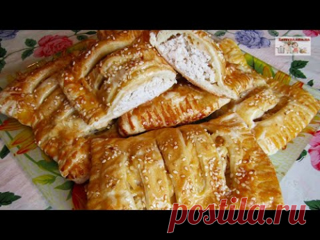 Слойки с курицей и сыром (+ВИДЕО) - Затейка.com.ua - рецепты вкусных десертов, уроки вязания схемы, народное прикладное творчество