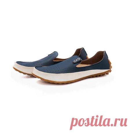 Men's leather shoes casual peas loafers summer soft breathable anti-slip driving shoes flats sandals hiking walking Sale - Banggood.com