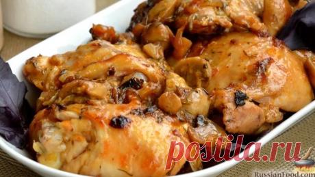 Мясо, запечённое в рукаве, всегда получается вкусным. Бёдрышки в майонезно-грибном соусе, в рукаве | ЛУЧШИЕ РЕЦЕПТЫ RussianFood.com | Дзен