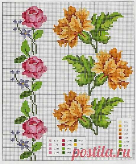 Схемы вышивки цветов — DIYIdeas