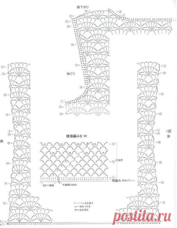 Красивые женственные кофточки крючком от японских дизайнеров, которые можно связать самостоятельно - и схемы! | Вязалки Веселого Хомяка | Дзен