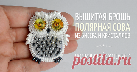 Мастер класс по вышитой броши из бисера 'Полярная сова' Материалы. Бисер чешский размер № 10 и №6 жемчужного цвета. Бисер Delica Toho размер 11 жемчужного цвета. Магатама жемчужного цвета. Бисер Toho размер 15 серебристого цвета.