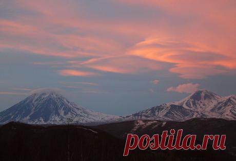 На закате-красивые облака