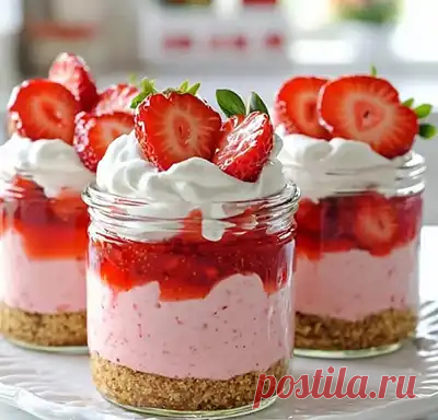 Рецепт клубничного чизкейка без выпечки