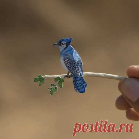 Трёхмерные фигурки птиц размером меньше дюйма