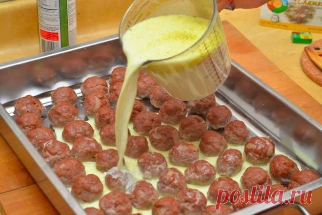 Как приготовить мясные шарики из говяжьего фарша под сливочным соусом - рецепт, ингредиенты и фотографии