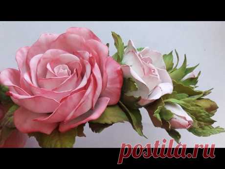 МК! Как сделать заколку из фоамирана! Простой способ! Hairpin rose from foamirana! An easy way!