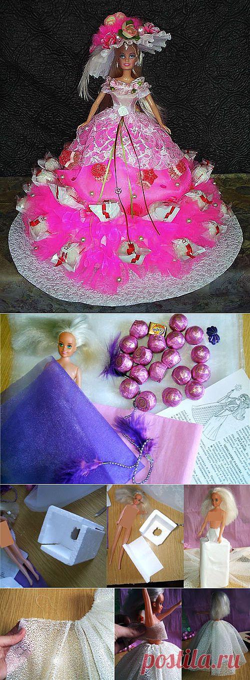 Букет из конфет «Кукла из конфет» | Все о рукоделии - мастер классы, инструкции, пошаговые фото