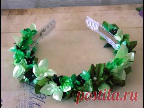 Ободок канзаши "Лесная сказка" своими руками, мастер-класс