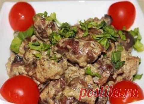 Куриные сердечки в соусе | Домашняя кулинария