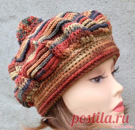 Шапки крючком рельефными столбиками от Марина Феддер.