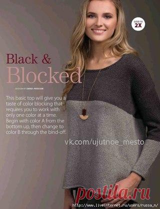 Двухцветный джемпер Black & Blocked
#пуловер_спицами@ujutnoe_mesto_vjazanie

Джемпер вяжется спицами лицевой гладью отдельными деталями снизу вверх. 
Дизайнер: Sandi Prosser. 
Показать полностью…