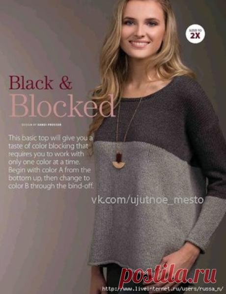 Двухцветный джемпер Black & Blocked
#пуловер_спицами@ujutnoe_mesto_vjazanie

Джемпер вяжется спицами лицевой гладью отдельными деталями снизу вверх. 
Дизайнер: Sandi Prosser. 
Показать полностью…