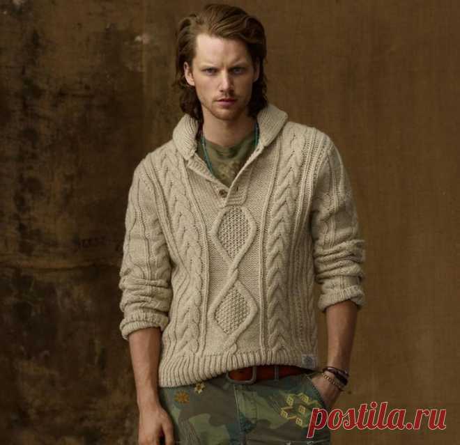 Knit sweater men's Handmade men's pullover Cable knit | Etsy