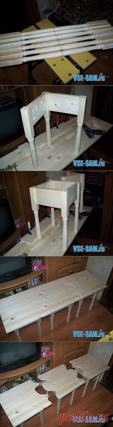 Лавочка из табуреток » VSE-SAM.ru - Сделай сам своими руками поделки, самоделки