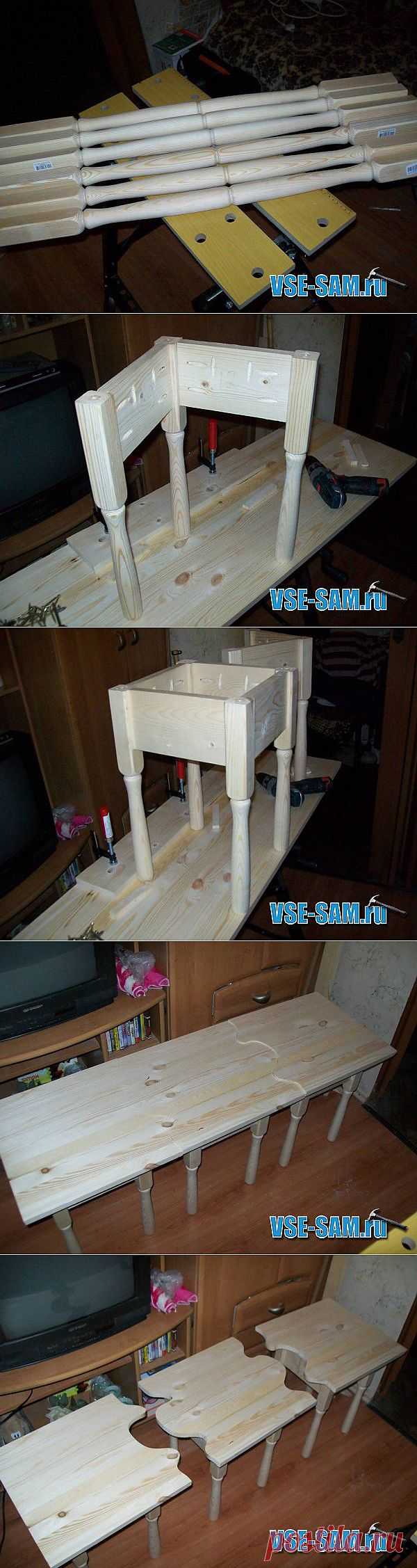 Лавочка из табуреток » VSE-SAM.ru - Сделай сам своими руками поделки, самоделки